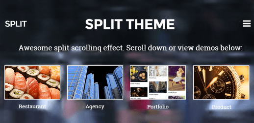 split wordpress theme